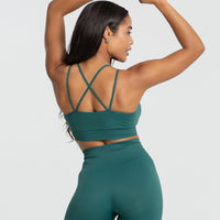 Power Seamless Sports Bra | Forest Green