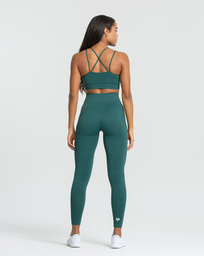 Live-The-Process Forest Green Seamless Yoga Bra Top — YOF Athletica