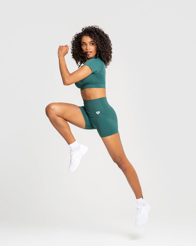 Forest green shorts womens cheap