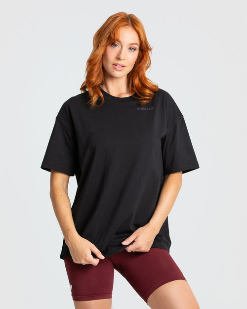 Comfort Oversized Short Sleeve T-Shirt Black, 56% OFF
