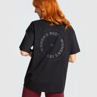 Comfort Oversized Short Sleeve T-Shirt | Black