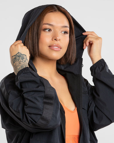 All black 2025 windbreaker womens